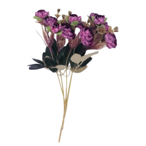 FL739 E | Ramo decorativo morado jaspeado con follaje oscuro