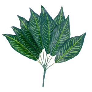 FL665 | Follaje decorativo verde de hojas veteadas estilizadas