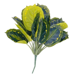 FL669 | Follaje decorativo verde y amarillo de hojas redondeadas