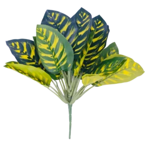 FL670 | Follaje decorativo verde y amarillo de hojas veteadas
