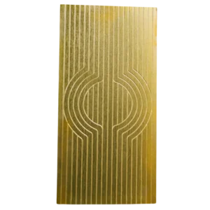 AD1768 | Cuadro decorativo de madera dorada con relieves lineales