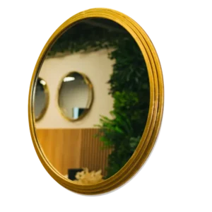 AD1989 | Espejo redondo dorado de diseño minimalista elegante