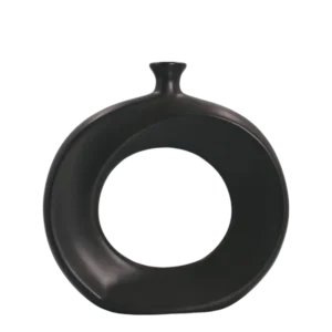 AD2019-2 | Jarrón negro circular de diseño minimalista moderno