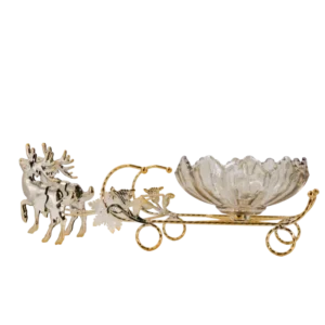 AD2108-D | Bombonera decorativa dorada con carruaje y caballo