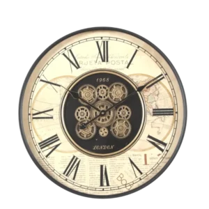 AD2117 | Reloj decorativo vintage con engranajes y mapas