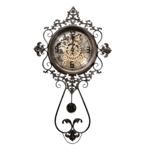 AD2122 | Reloj ornamental con péndulo y engranajes vintage