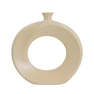 AD2019-1 | Jarrón beige circular de diseño minimalista moderno