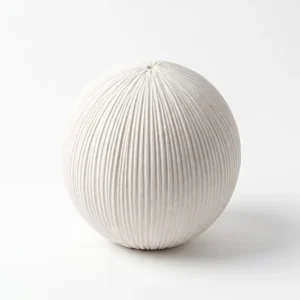 AD2164-BE | Esfera decorativa acanalada en beige claro