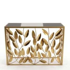 AD2187-1D | Organizador decorativo dorado con hojas compacto