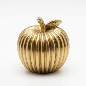 AD2191 | Manzana decorativa dorada con relieve acanalado