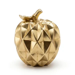 AD2193 | Manzana dorada de diseño geométrico facetado