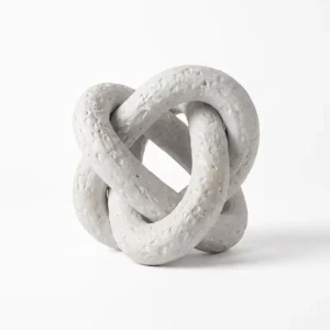 AD2244 | Escultura de nudo blanco con textura artesanal