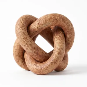 AD2246 | Escultura de nudo marrón con acabado envejecido