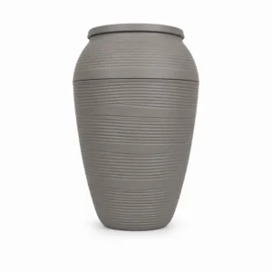 AD2266 | Jarrón alto gris con textura horizontal