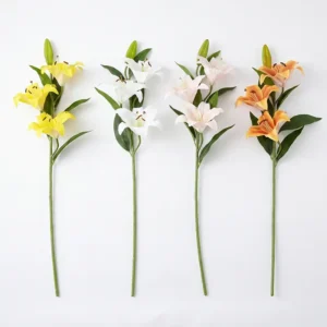 FL826-FL827 | Lirio artificial de tallo largo en cuatro colores