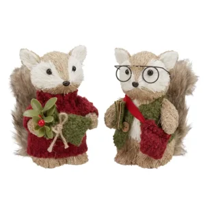 Zorros navideños con vestuario rojo y verde