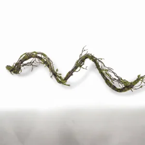 Bejuco artificial flexible con ramas y efecto musgo verde