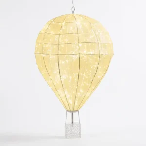 Globo navideño iluminado en tela con luz cálida