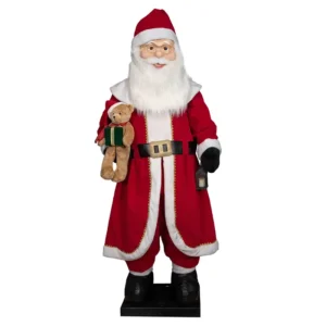 Papá Noel gigante rojo con movimiento y accesorios